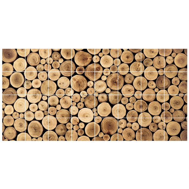 Películas para azulejos imitação madeira Homey Firewood