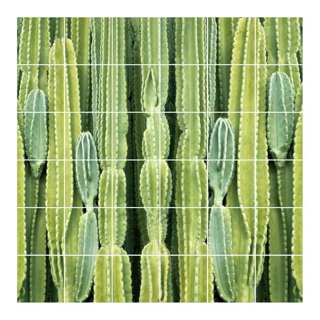 Películas para azulejos em verde Cactus Wall