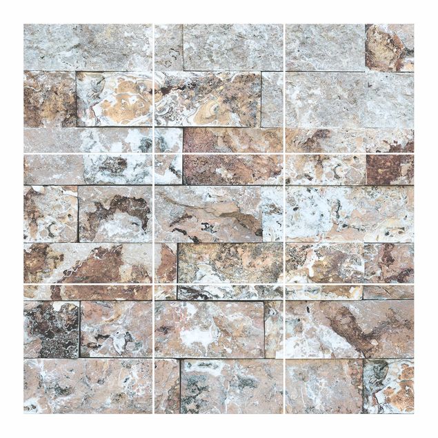 Películas para azulejos Natural Marble Stone Wall
