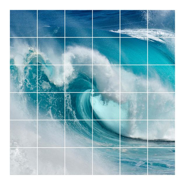 Películas para azulejos em azul Raging Waves