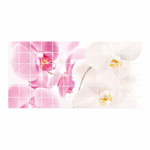 vinil autocolante para azulejos Tile Mural Delicate Orchids