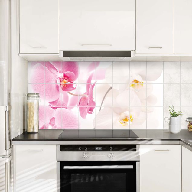 película autocolante Tile Mural Delicate Orchids