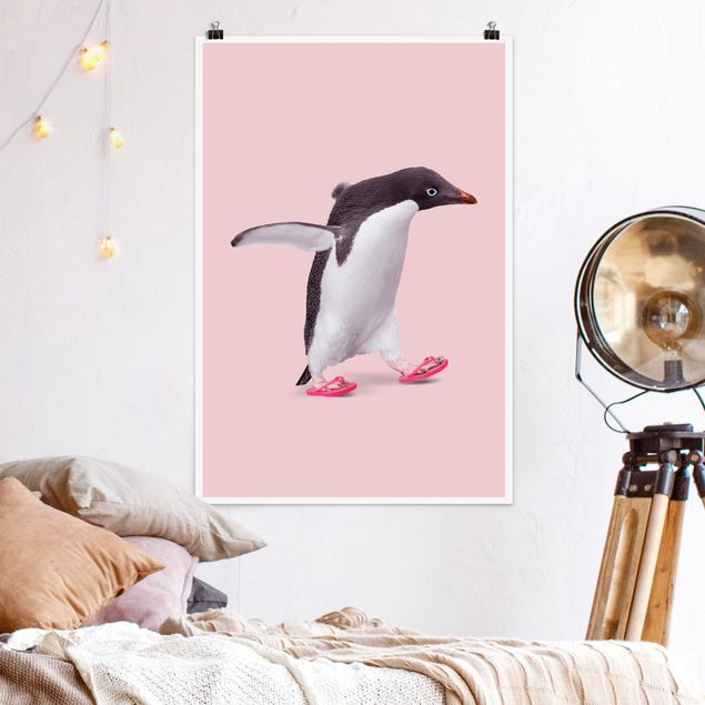Posters quadros famosos Flip-Flop Penguin