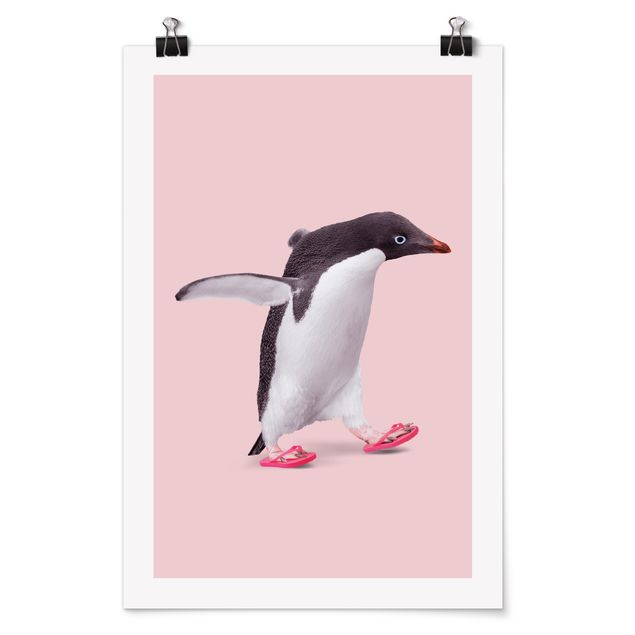 Quadros rosas Flip-Flop Penguin