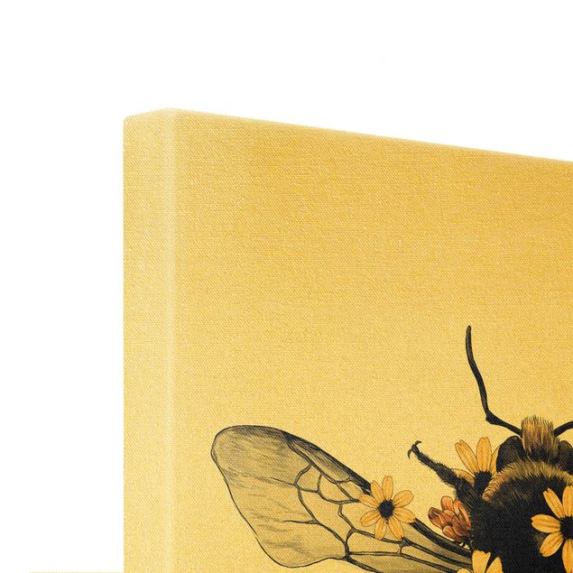 Telas decorativas 2 partes Floral Illustration - Bumblebee And Ladybug