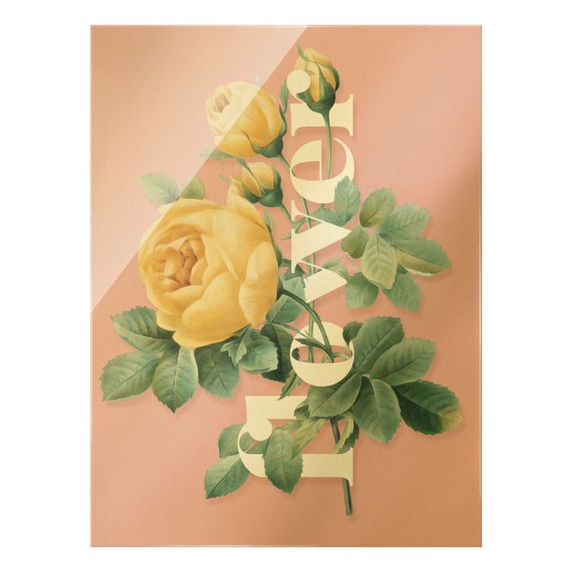 Quadros rosas Florale Typography - Flower