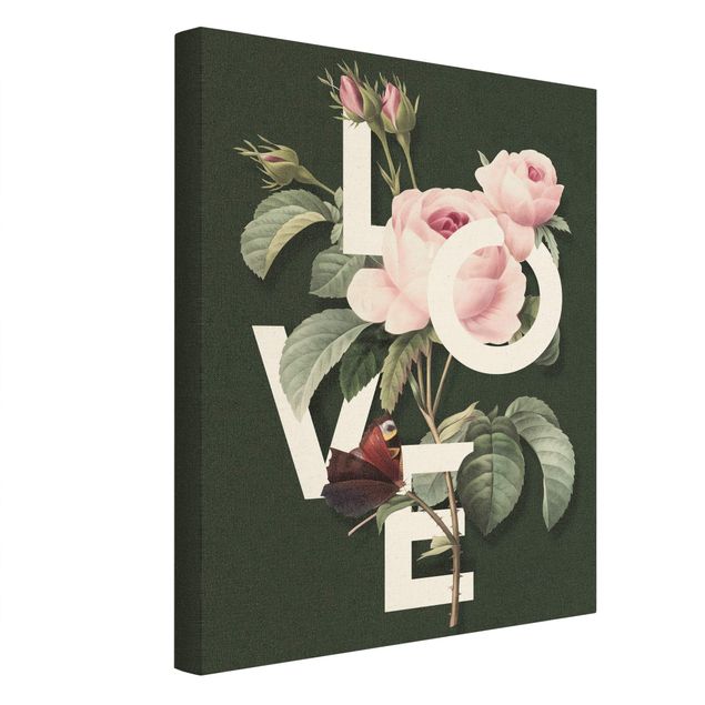 Quadros decorativos Florale Typography - Love