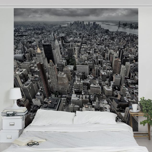 Papel de parede preto e branco View Over Manhattan