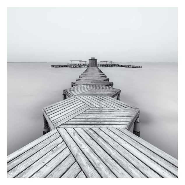 Mural de parede Wooden Pier In Black And White