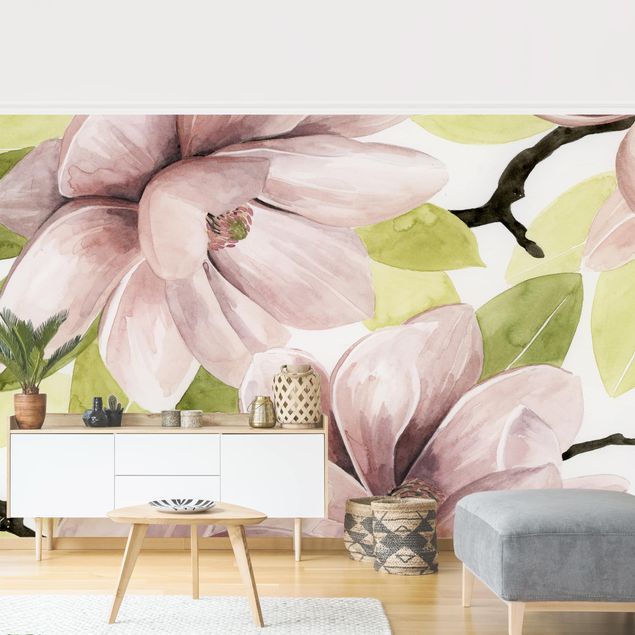 papel de parede moderno Magnolia Blushing II