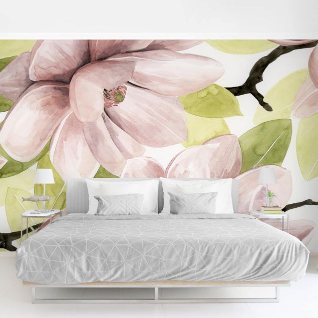 Papel de parede com flores Magnolia Blushing II