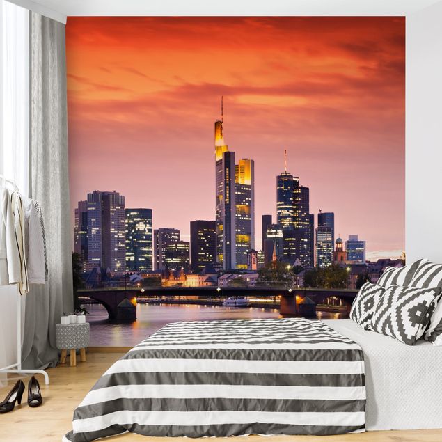 Papel de parede laranja Frankfurt Skyline