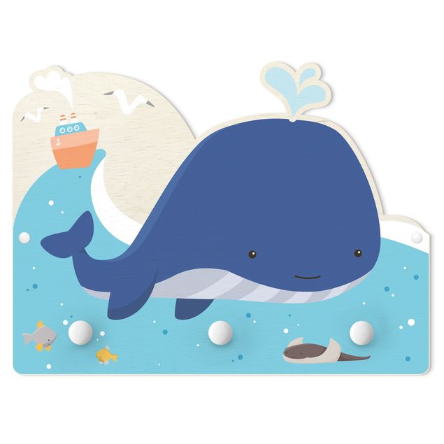 Cabide de parede Friendly Whale In The Ocean