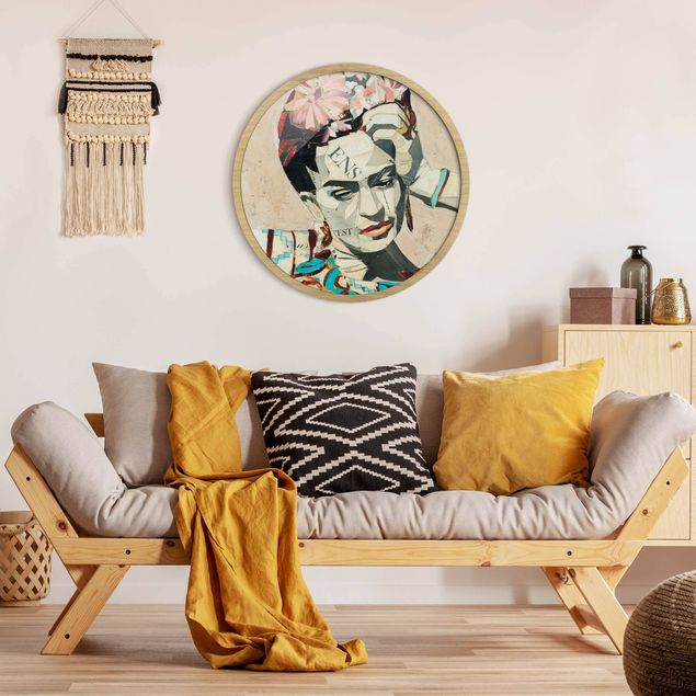Quadros com moldura réplicas de quadros famosos Frida Kahlo - Collage No.1