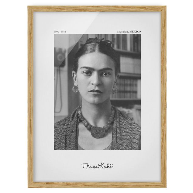Quadros com moldura réplicas de quadros famosos Frida Kahlo Photograph Portrait In The House