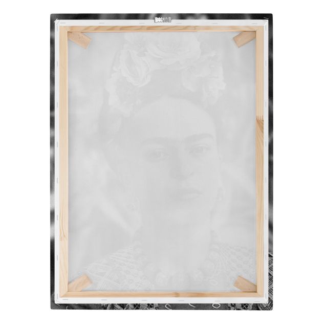 Telas decorativas Frida Kahlo Photograph Portrait With Flower Crown