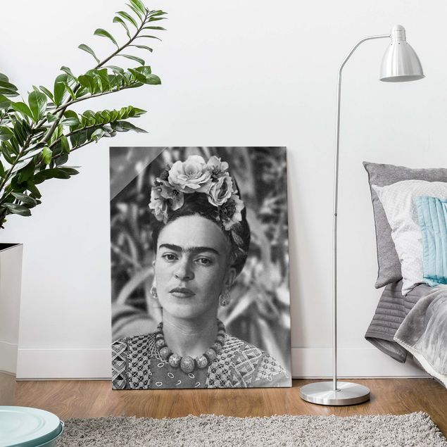 Quadros retratos Frida Kahlo Photograph Portrait With Flower Crown