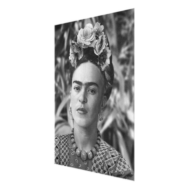 quadros para parede Frida Kahlo Photograph Portrait With Flower Crown