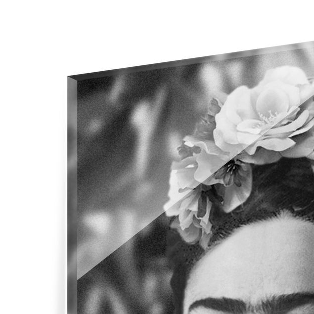 quadro em vidro Frida Kahlo Photograph Portrait With Flower Crown