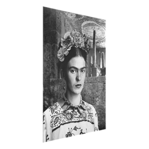 Quadros preto e branco Frida Kahlo Photograph Portrait With Cacti