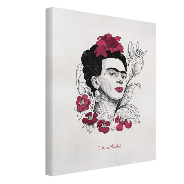 Quadros de Frida Kahlo Frida Kahlo Portrait With Flowers