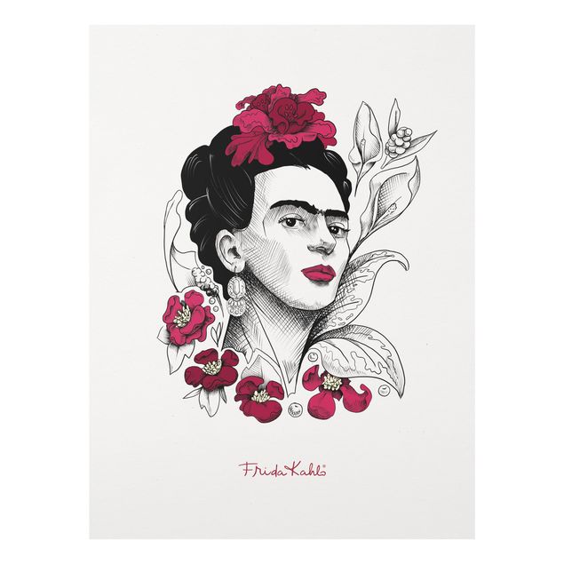 decoração quadros Frida Kahlo Portrait With Flowers