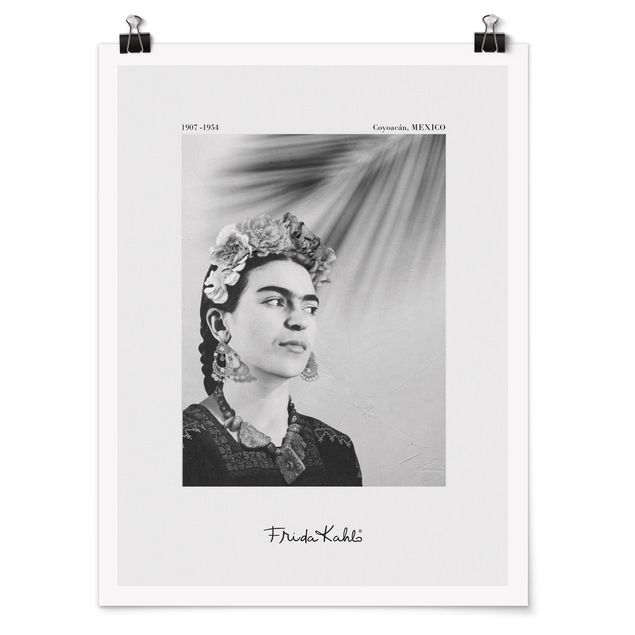 Quadros preto e branco Frida Kahlo Portrait With Jewellery