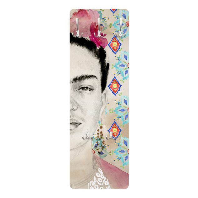 Cabides de parede Frida With Pink Flowers I