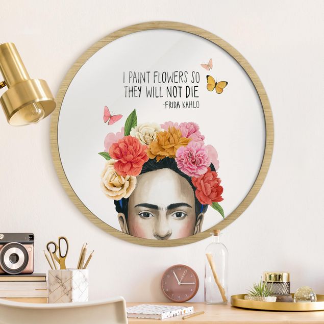 Quadros redondos Frida's Thoughts - Flowers