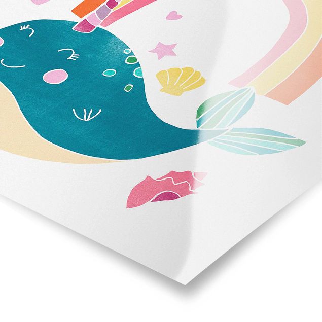 Quadros multicoloridos Cheerful Narwhal l