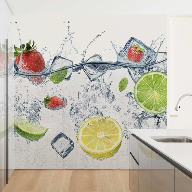 papel de parede moderno para sala Fruit Cocktail
