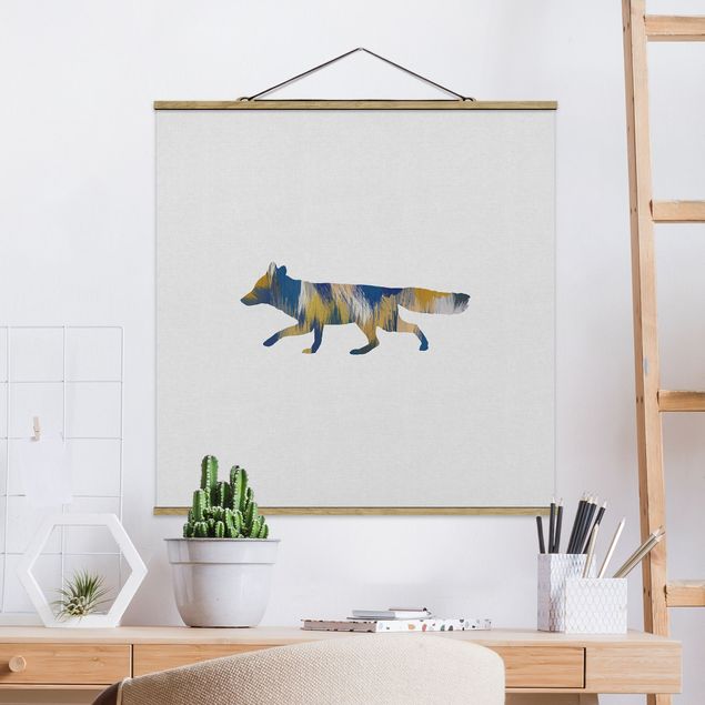 Quadros famosos Fox In Blue And Yellow
