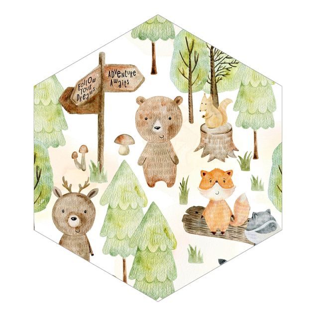 Quadros de Uta Naumann Fox And Bear With Trees