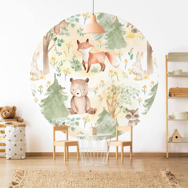 Decoração para quarto infantil Fox And Hare With Trees