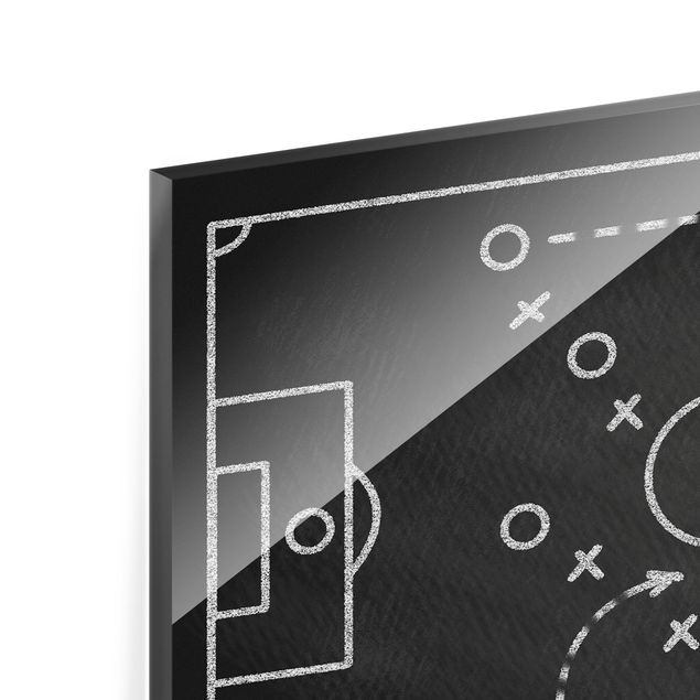 decoração quadros Football Strategy On Blackboard