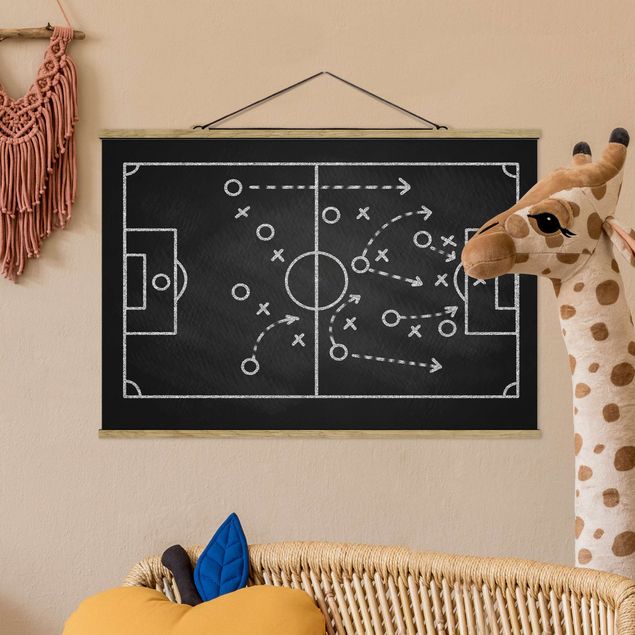 quadros de futebol Football Strategy On Blackboard