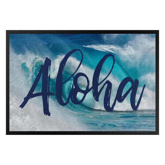 tapetes de entrada engraçados Aloha