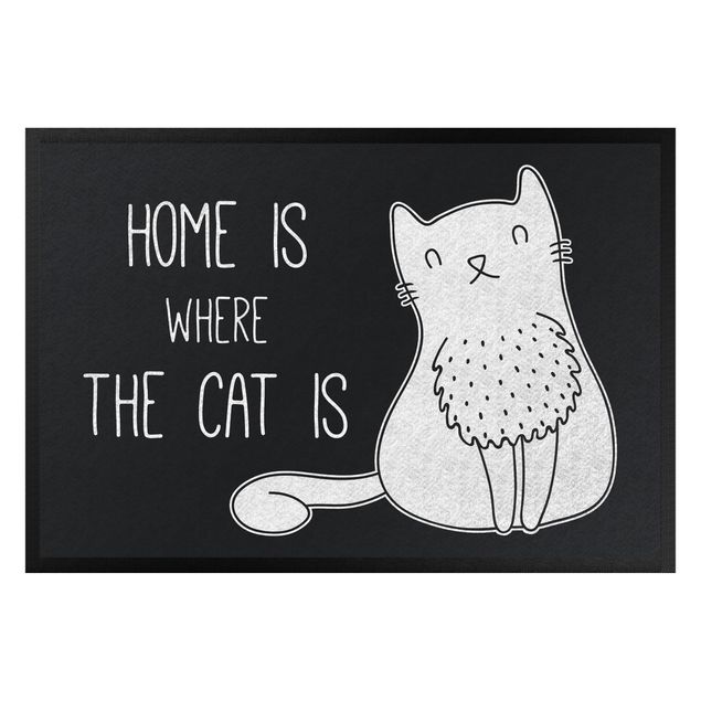 tapetes de entrada engraçados Home Is Where The Cat Is Ii