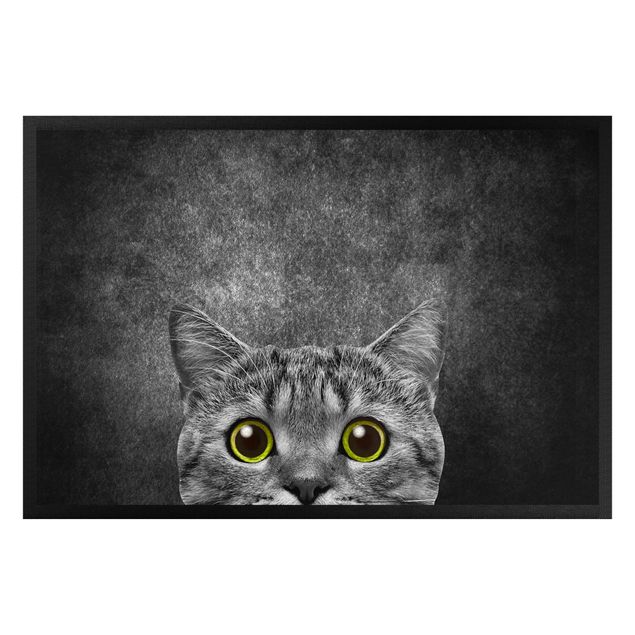 tapetes de entrada engraçados Curious Cat