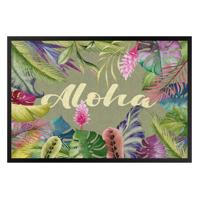 tapete entrada engraçadocapacho personalizado Tropical Aloha