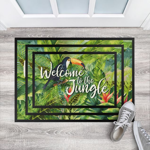Tapetes de entrada com frases Welcome to the Jungle