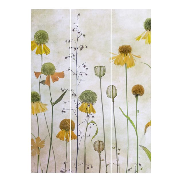cortinas de correr Old Masters Flowers With Tulips And Roses On Dark Gray