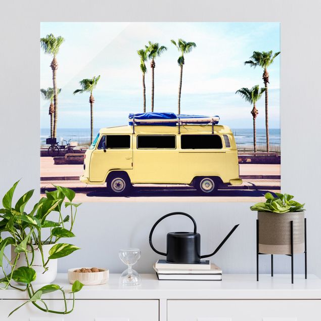 quadros de paisagens Yellow Surfer VW Bus