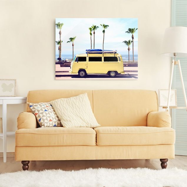 quadros sobre o mar Yellow Surfer VW Bus