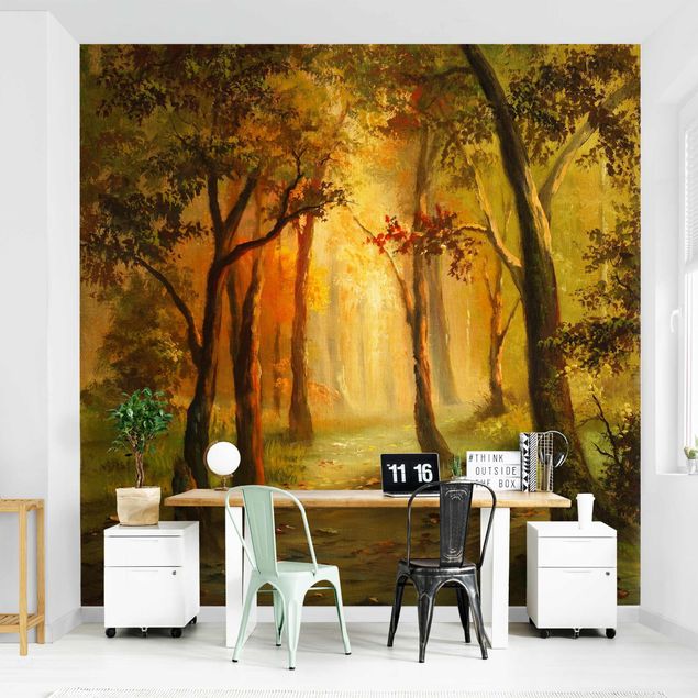 Papel de parede paisagens Painting Of A Forest Clearing