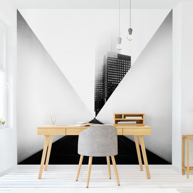 decoraçao para parede de cozinha Geometrical Architecture Study Black And White