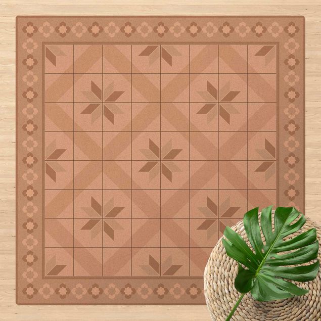 decoraçoes cozinha Geometrical Tiles Rhombal Flower Sand With Border
