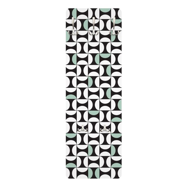 cabideiro de parede Geometrical Tile Arches Mint Green With Border