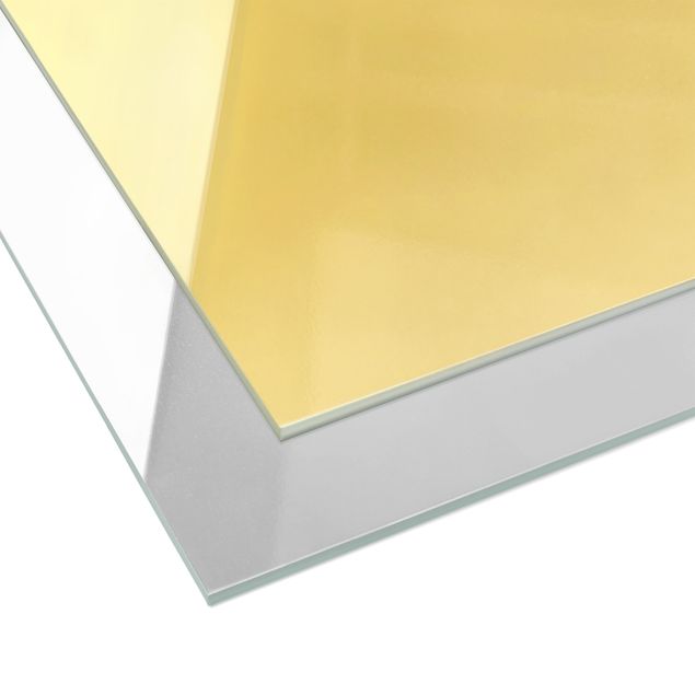 Quadros em vidro Geometrical Shapes - Leaves Pink Gold