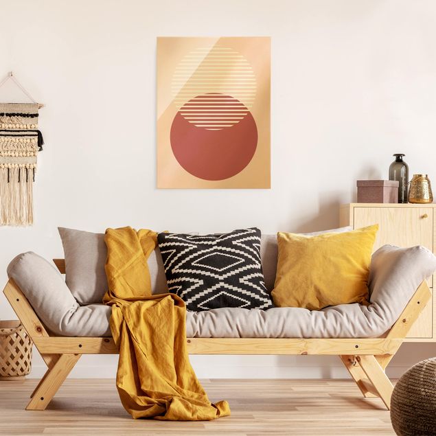 quadros modernos para quarto de casal Geometrical Shapes - Circles Pink